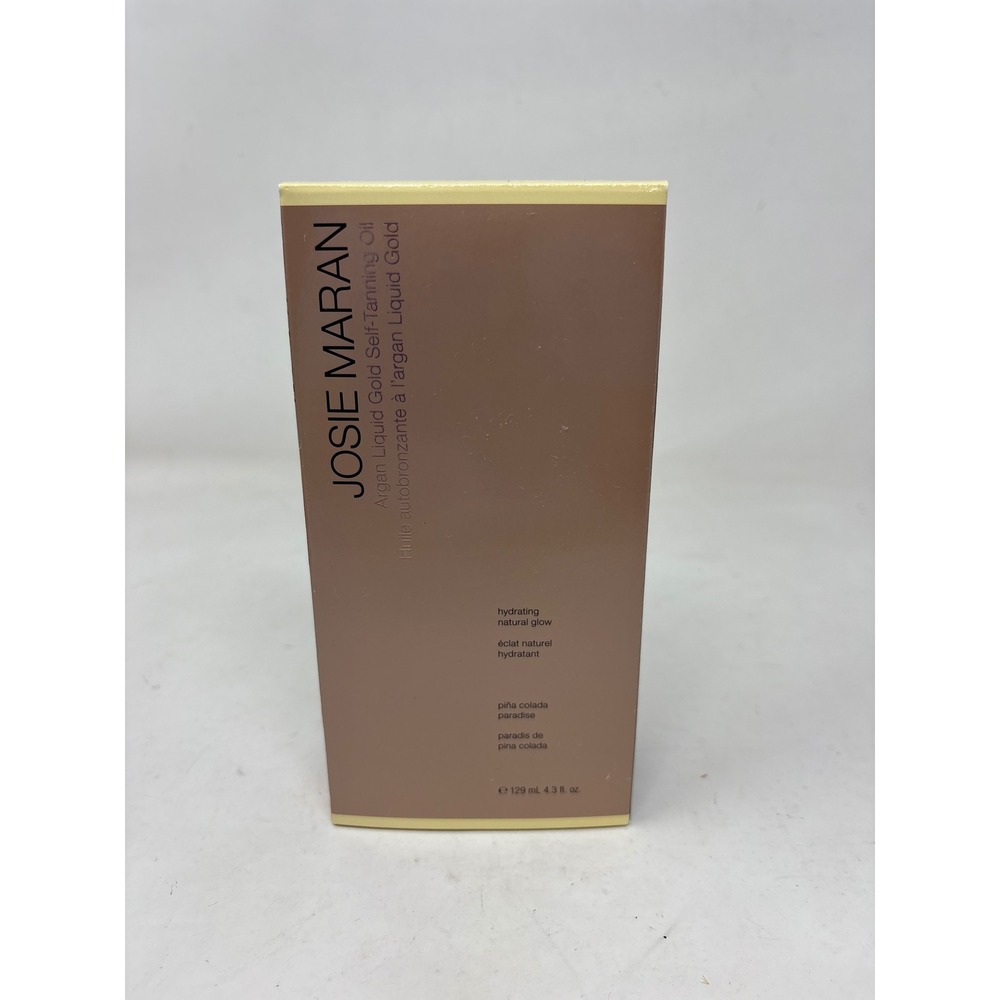 Josie Maran Argan Liquid Gold Self-Tanning Oil Pina Colada 4.3oz with Mitt NEW